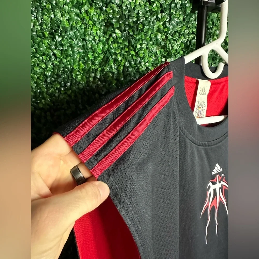 Adidas Vintage Y2K Reverseable Red and Black Basketball Jersey